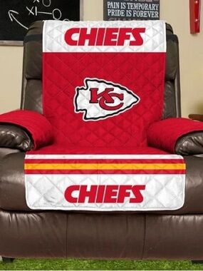 NFL Kansas City Chiefs Recliner Protector Quilted Microfiber Armchair Slipcover